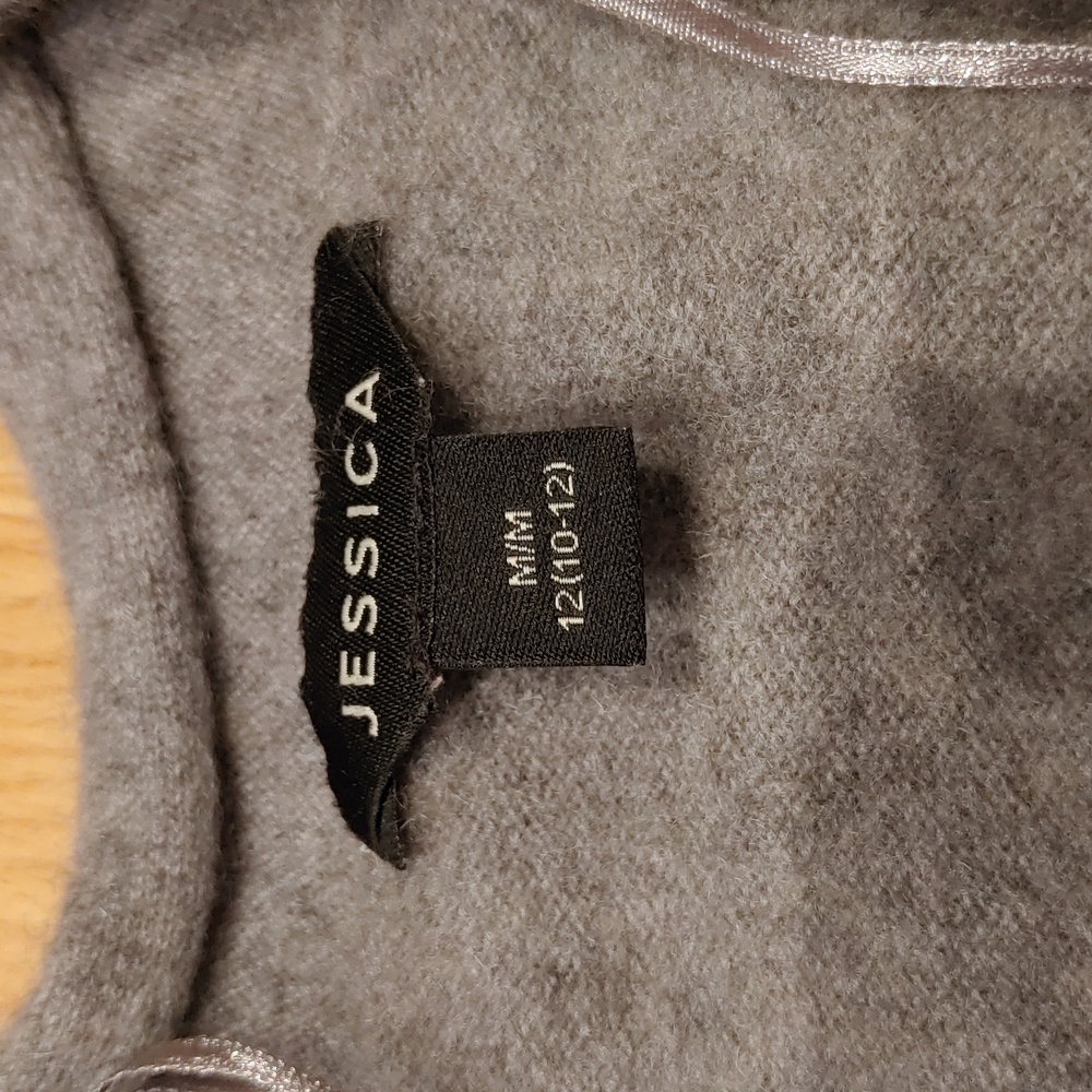 ❄️Jessica Women's 100% Cashmere Gray Shrug Sweater / Cardigan - Picture 4 of 5
